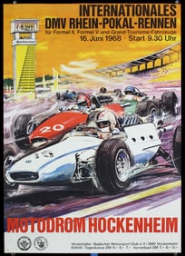 4 Original Vintage 1960s German Auto Racing Posters