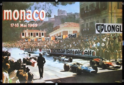 Original Vintage 1969 Monaco Grand Prix Poster