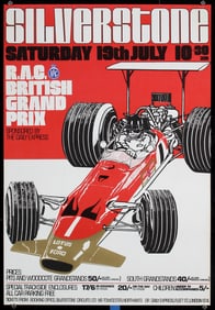Group of 3 Original British 1960s Grand Prix Posters