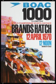 Lot of 2 Original British 1970s Grand Prix Posters