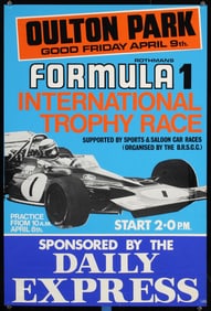 Original Vintage 1971s British Trophy Race Poster