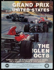 2 Original 1970s Grand Prix USA Posters Michael Turner