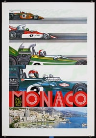 Original Vintage 1973 Monaco Grand Prix Racing Poster