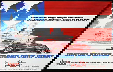 Group of 8 Long Beach Grand Prix Posters 1970s/80s