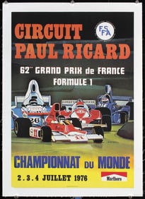 Lot of 4 Original French Grand Prix Racing Posters