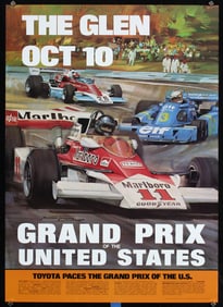 4 Original 70s/80 Grand Prix USA Posters Michael Turner