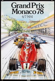 Group of 4 Original 1970s Monaco Grand Prix Posters