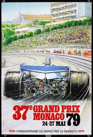 Group of 5 Original 1970s/80s Monaco Grand Prix Posters