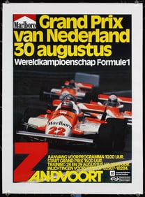 5 Original Dutch Grand Prix Posters One Signed Prost