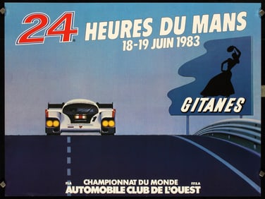 Group of 8 Original 1980s Le Mans Auto Racing Posters