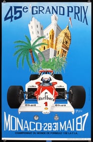 Original 1987 Monaco Grand Prix Poster SPECIAL EDITION