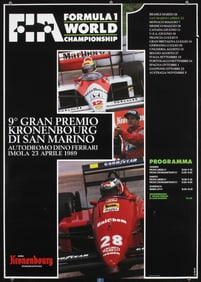 Group of 8 Original San Marino Racing Posters Ferrari
