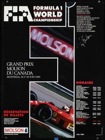 Original 1980s Canada Auto Grand Prix Poster SIGNED