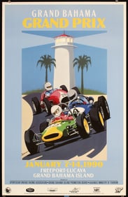 2 Original Bahama Grand Prix Auto Posters 80s/90s