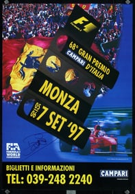 Original 2003 Monza Grand Prix Poster Signed Coulthard