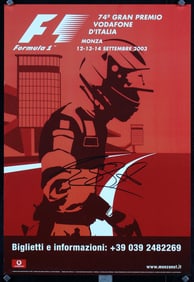 Original 2003 Monza Grand Prix Poster Signed Schumacher