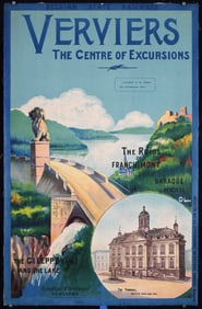 Original ca. 1920 Belgian Travel Poster Verviers