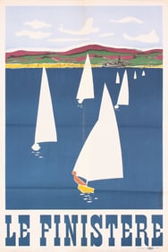Original 1950s/60s French Sailing Travel Poster Beauty