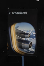 Original Vintage 1960s Swissair Travel Poster Bingler