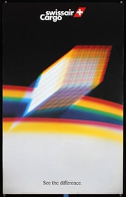 3 Original 1980s Swissair Cargo Travel Posters Schwabe
