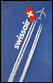 Original Vintage 1981 Swissair Poster Odermatt + Tissi