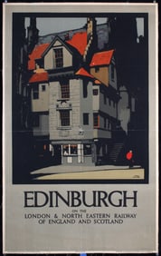 Original Vintage 1920s/30s Edinburgh Travel Poster