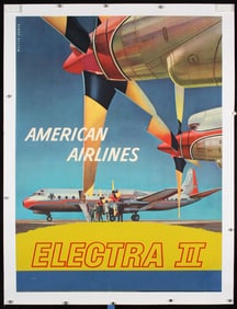 Original 1950s/60s Walter Bomar Travel Poster Electra