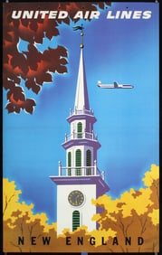 Original 1950s New England Travel Poster JOSEPH BINDER