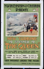 Original 1900s British South Eastern Railway Poster