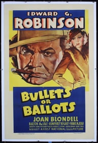 RARE Original 1936 US 1-Sheet Poster Bullets or Ballots