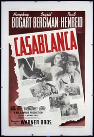 RARE Original 1942 US 1-Sheet Poster CASABLANC