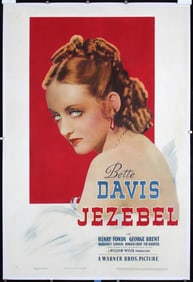 Rare Original 1938 US 1-Sh Jezebel Poster Bette Davis