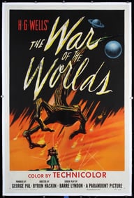 RARE Original 1953 War of the Worlds US 1-Sheet Poster