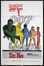 Original 1962 BOND Dr. No US 1-Sh Poster Yellow Smoke