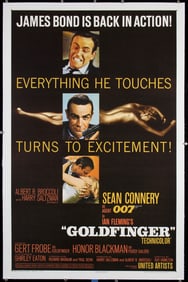 Original 1964 US 1-Sheet Poster JAMES BOND Goldfinger