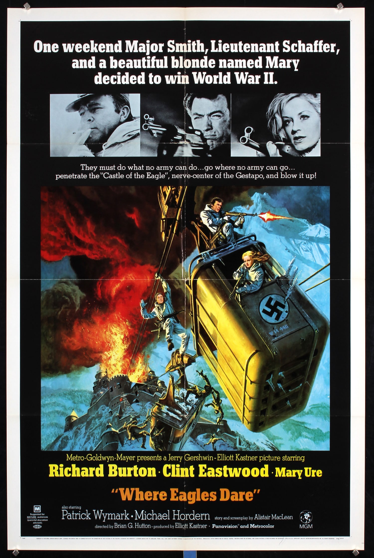 Original 1968 US 1-Sheet Poster Where Eagles Dare (1 of 1)