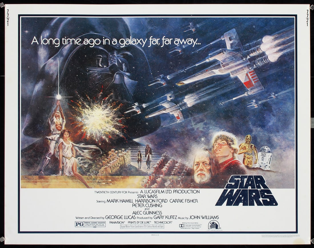 RARE Original 1977 US 1/2-Sheet Poster STAR WARS (1 of 1)