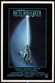 Original 1983 US 1-St Poster RETURN OF THE JEDI Lightsa