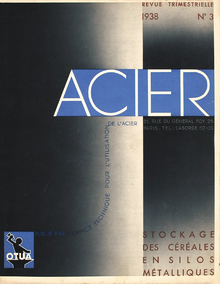 Rare Original 1938 Cassandre Acier Booklet Graphic Art: Cassandre (Adolphe Mouron), 1901 - 1968. Acier (Booklet). Letterpress Print 1938. Size: 10.6 x 8.2 in. (27 x 21 cm). Printer: no information. Condition Details: (A-) complete booklet with Cassandre co