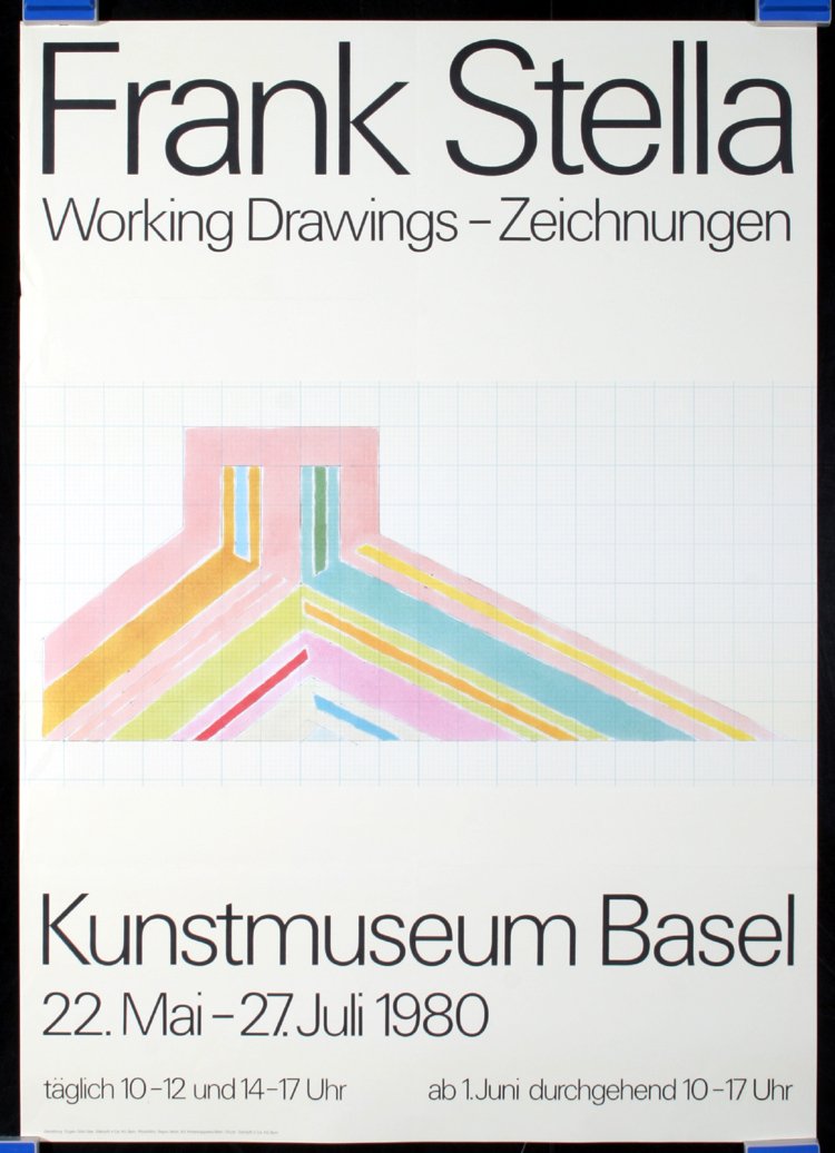 4 Original Modern Art Design Posters: Various Artists. Modern Art (4 Posters). Offset 1973 - 1980. Size: 33 x 23.2 in. (84 x 59 cm). Printer: . Condition Details: (A-) incl. -Frank Stella- (A-, was folded). -Herbert Maeder Fotografien-, -