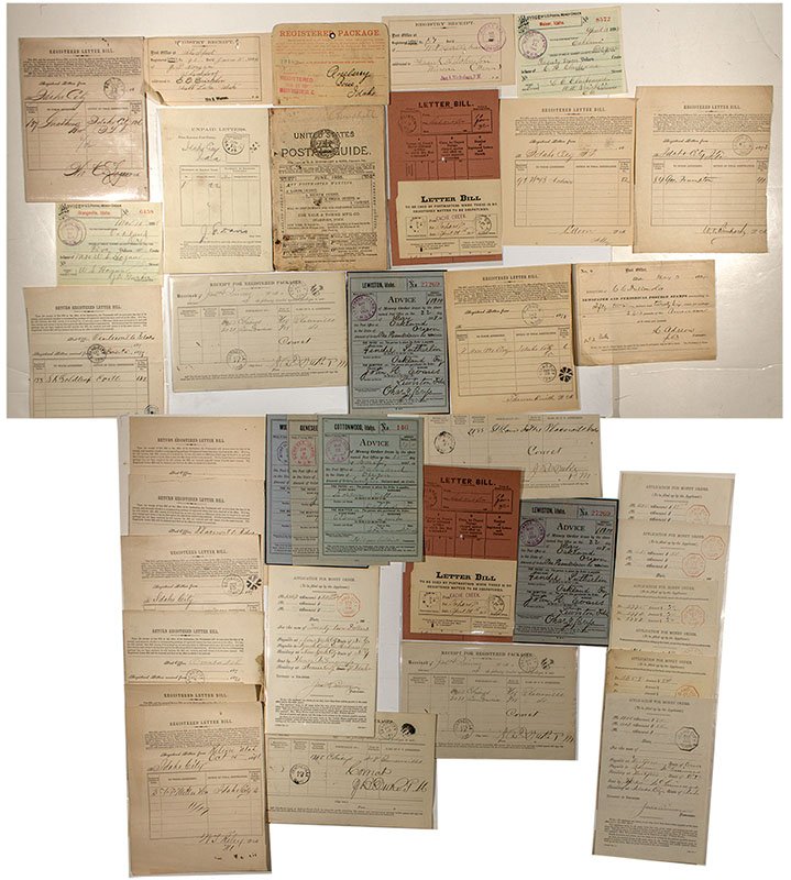 Idaho Postal History Collection - ID: c1860 This a group of nearly 40 pieces of Idaho history! Here is a listing of all the towns and dates. Walla Walla, WT no date. Centerville, no date. Idaho City 1862-1872, Auburn, OR 1871. Boise City 