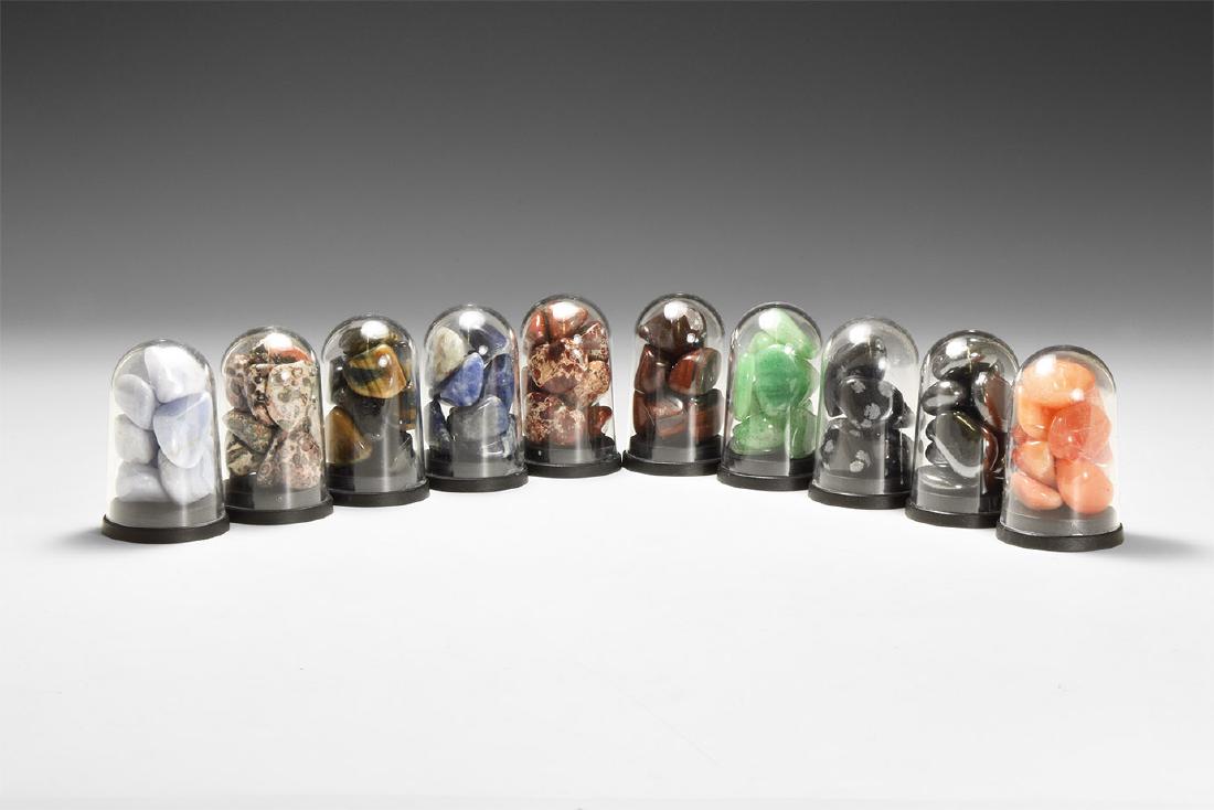 Polished Mixed Minerals in Domes. (1 of 1)