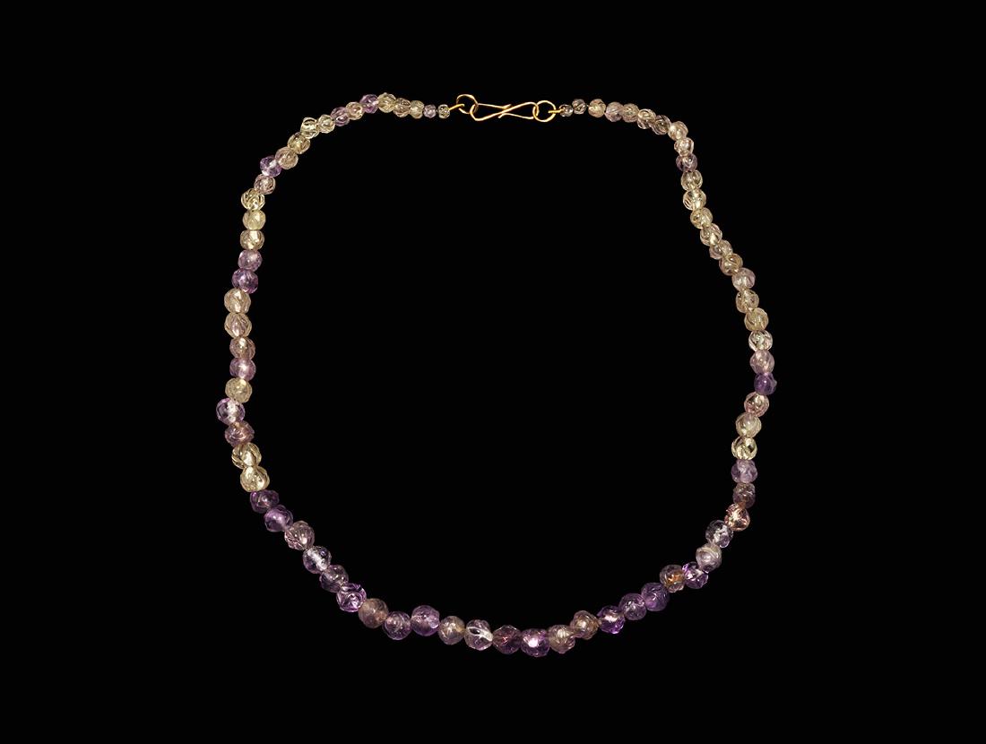 Antique Carved Amethyst Bead Necklace (1 of 1)