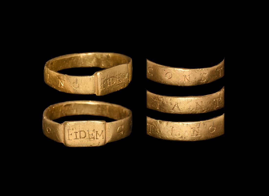 Roman Gold 'Constantino Fidem' Ring (1 of 1)