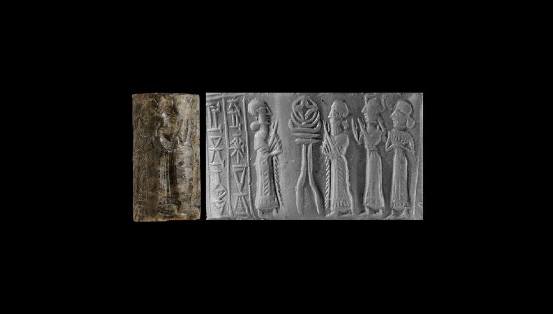 Old Syrian Cylinder Seal with Worship Scene (1 of 1)