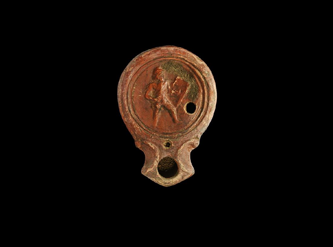 Roman Oil Lamp with Gladiator (1 of 1)