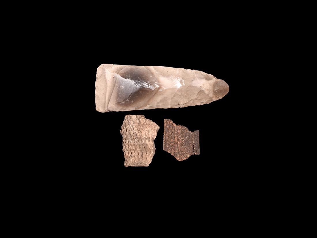 Stone Age Axe and Pottery Sherd Group (1 of 1)