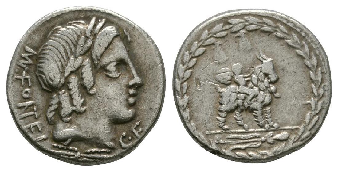 Mn Fonteius C f - Apollo Vejovis Denarius (1 of 1)