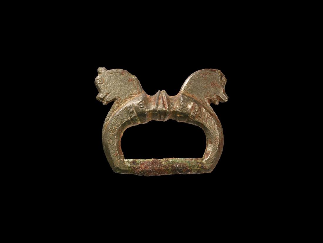 Roman Military Dolphin Buckle with Horse Heads (1 of 1)