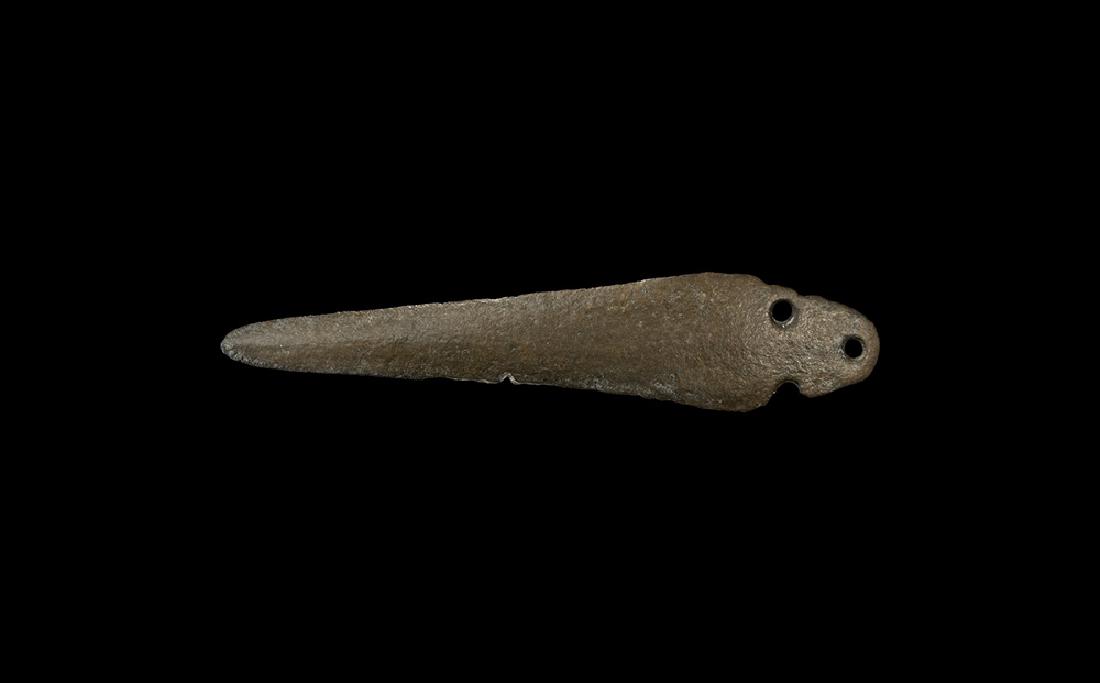 Bronze Age British Pierced Dagger Blade (1 of 1)